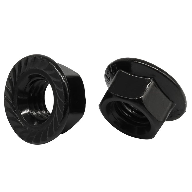 Dijedev M10/1.5mm Serrated Flange Hex Nuts, 25Pcs Hexagon Flange Nuts, 304 Stainless Steel 18-8, Full Thread, Hex Drive, Bright Finish(Black) - Image 5